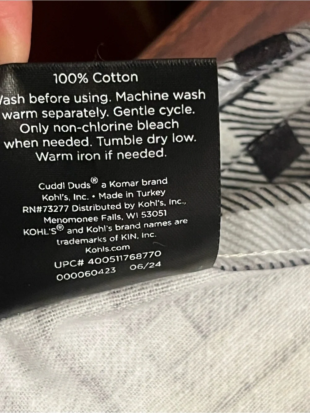 Cuddl Duds Plaid Flannel Flat Sheet- Gray, blue, Black
